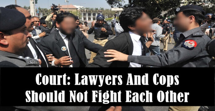 Fight Between Lawyers and Police
